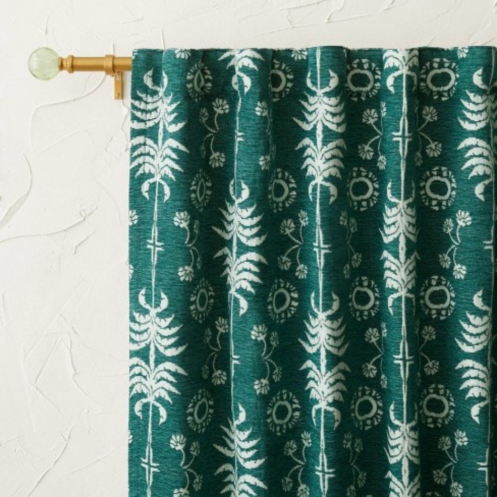 Opalhouse Palm Frond Teal Green Blackout Curtains 50" x 95" (1 panel)